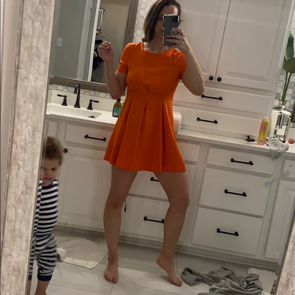 Orange mini dress